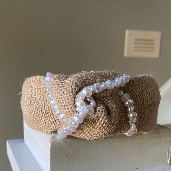 Anthropologie Violet and Brooks Embellished Jute Headband - Picture 3 of 5